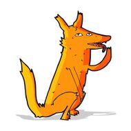 cartoon fox licking paw N2