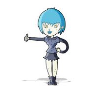 cartoon vampire girl giving thumbs up sign N7