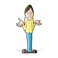 Cartoon Man Shrugging Shoulders N37