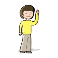cartoon friendly boy waving N4