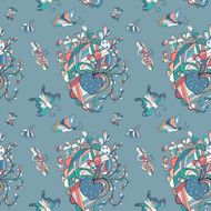Beautiful simple flowers seamless pattern