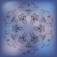 abstract pattern of irises on blue background