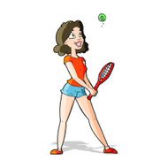cartoon woman playing tennis N4