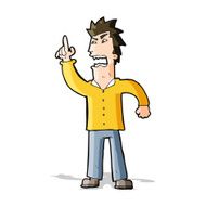 cartoon angry man making point N4