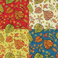 Vector autumn seamless pattern with leaves