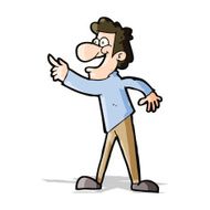 cartoon man pointing and laughing N16