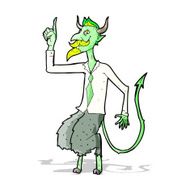 cartoon demon boss in shirt and tie N2