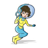 cartoon space woman N10