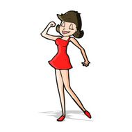 cartoon woman with can do attitude N4