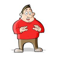 cartoon excited overweight man N4