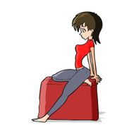 cartoon pin up pose girl N4