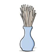 cartoon reeds in vase N4