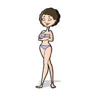 cartoon retro woman in bikini N4