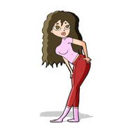 cartoon attractive woman looking surprised N4