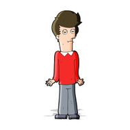 cartoon bored man shrugging shoulders N4