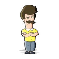 cartoon mustache muscle man N4