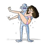 cartoon swamp monster carrying woman in bikini N4