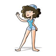 cartoon swimmer woman N4