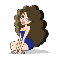 cartoon pretty woman N91
