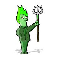 Cartoon Devil With Pitchfork N12
