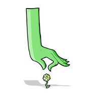 cartoon hand picking flower N4
