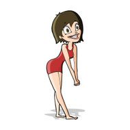 cartoon excited woman N43