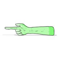 pointing zombie hand cartoon N3