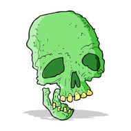 cartoon ancient spooky skull N3