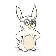 cartoon rabbit wearing spectacles N4