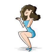 cartoon attractive woman sitting N4