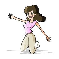 cartoon jumping woman N4