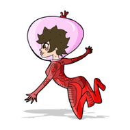 cartoon space woman N11