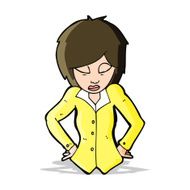 cartoon woman with hands on hips N65