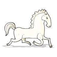 cartoon running white stallion N2