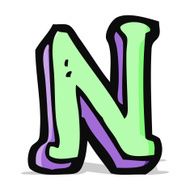 Cartoon Letter N N10