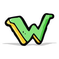 Cartoon Letter W N6