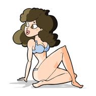 cartoon sexy woman in underwear N6