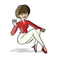 cartoon businesswoman sitting N4