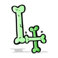 cartoon halloween bone number N34