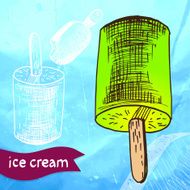 Doodle ice cream frozen dessert style sketch N2