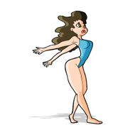 cartoon sexy woman in swimsuit N4