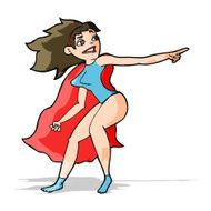cartoon superhero woman pointing N3
