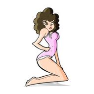 cartoon pin-up woman N4