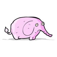 cartoon sad little elephant N3