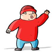 cartoon man in hat waving N4