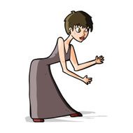 cartoon woman in dress gesturing N4