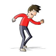 cartoon happy man dancing N13