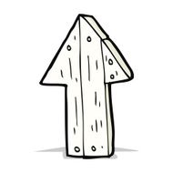 cartoon wooden direction arrow N5