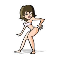 cartoon woman in bikini N19
