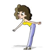 cartoon woman reaching to pick something up N4